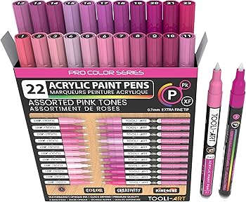Amazon.com: Acrylic Paint Pens 22 Pink Tones Assorted Pro Color